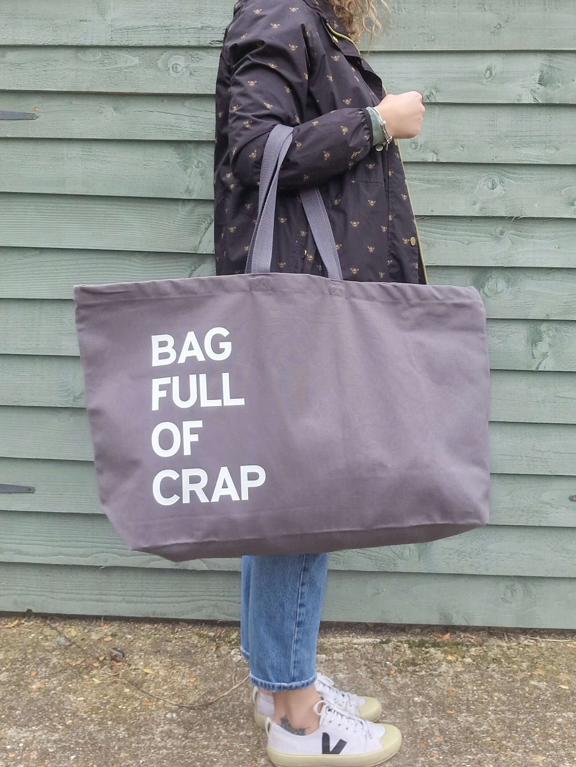 Custom text Oversized tote bag. Different colours available. - Put A Name On It