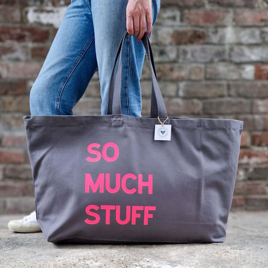Personalised Oversized tote bag. So much Stuff. Oversized bag. Different colours available.