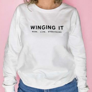 Effortlessly Stylish: Winging It Slogan Sweatshirt - Trendy & Comfortable Casual Wear - Put A Name On It