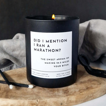 Personalised Marathon Runner Candle. Gift for Marathon Runner. Marathon Runner's High - Put A Name On It