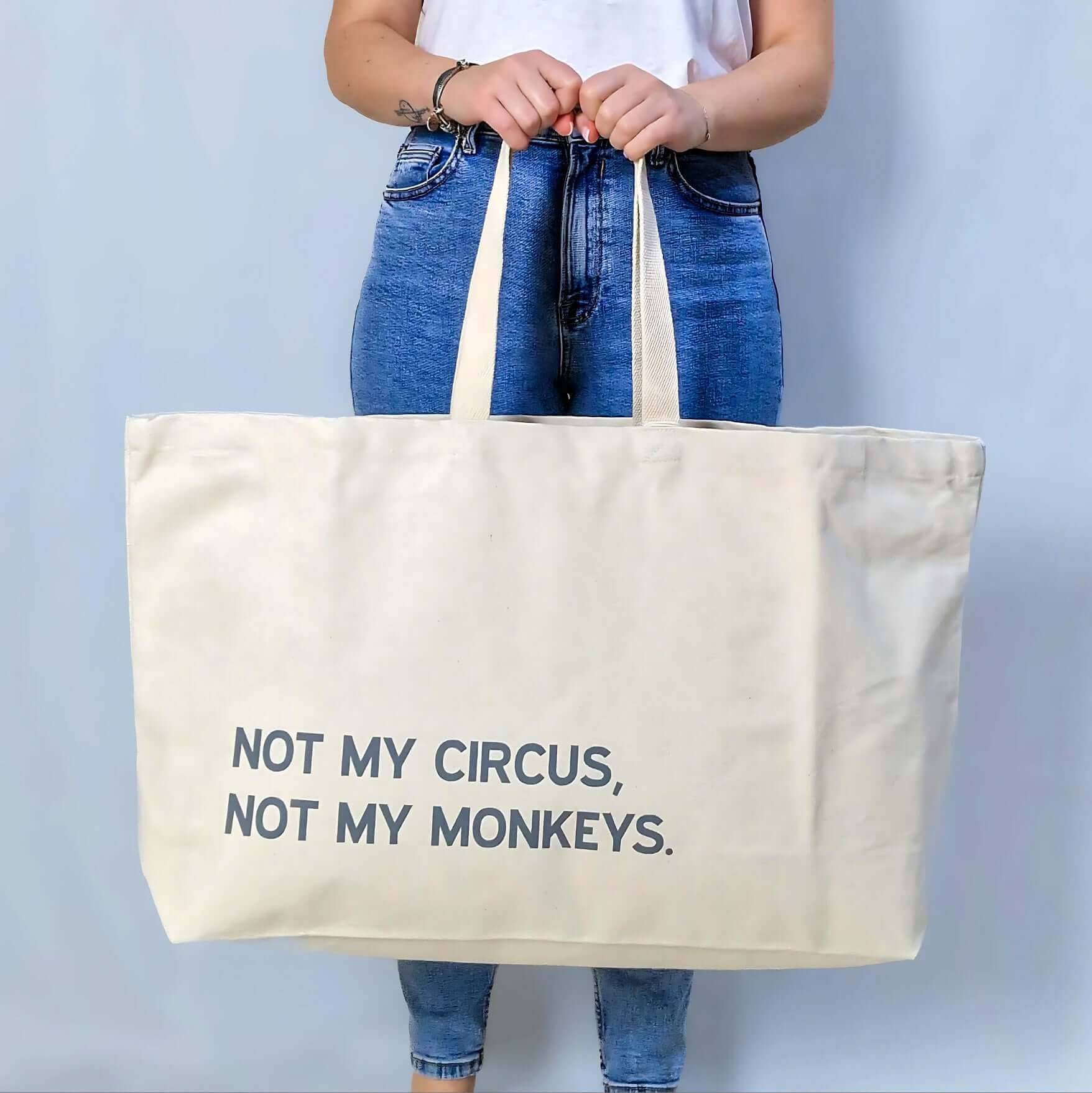 Custom Extra-Large Tote Bag – Personalised Name Tote | Personalised Oversized Canvas Bag with Any Text - Put A Name On It