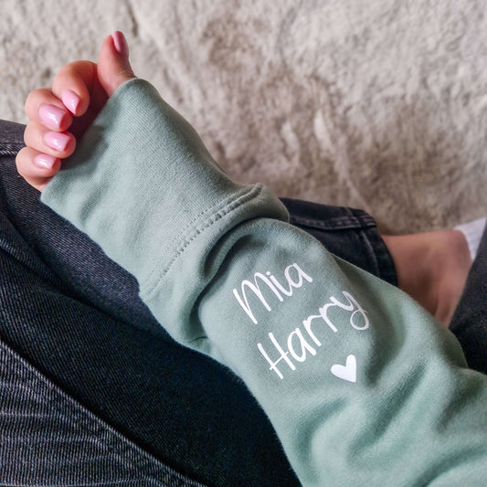 I Wear My Heart On My Sleeve Personalised Sweatshirt. - Put A Name On It