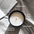 Our candles are hand poured in London, vegan friendly, paraben free fragrance oil, plastic free packaging.  Put A Name On It