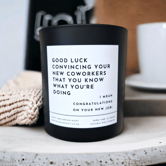 Funny New Job Gift. Personalised Gift For Friends. New Job Candle. Promotion Gifts. Holy. Promotion Candle - Put A Name On It