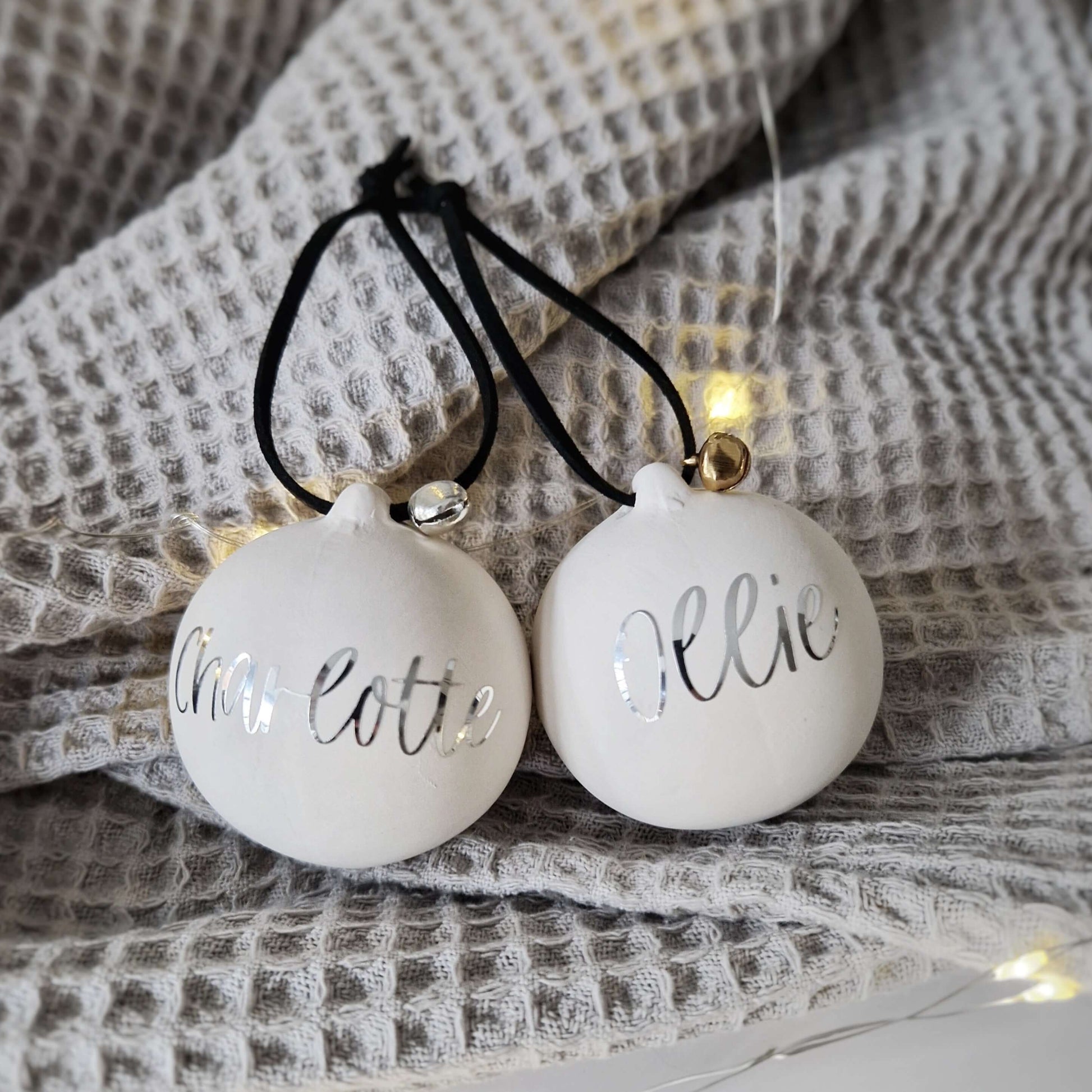 Personalised Ceramic Christmas Baubles. Christmas decorations. Christmas ornaments. Personalised ornaments. Christmas Gifts - Put A Name On It