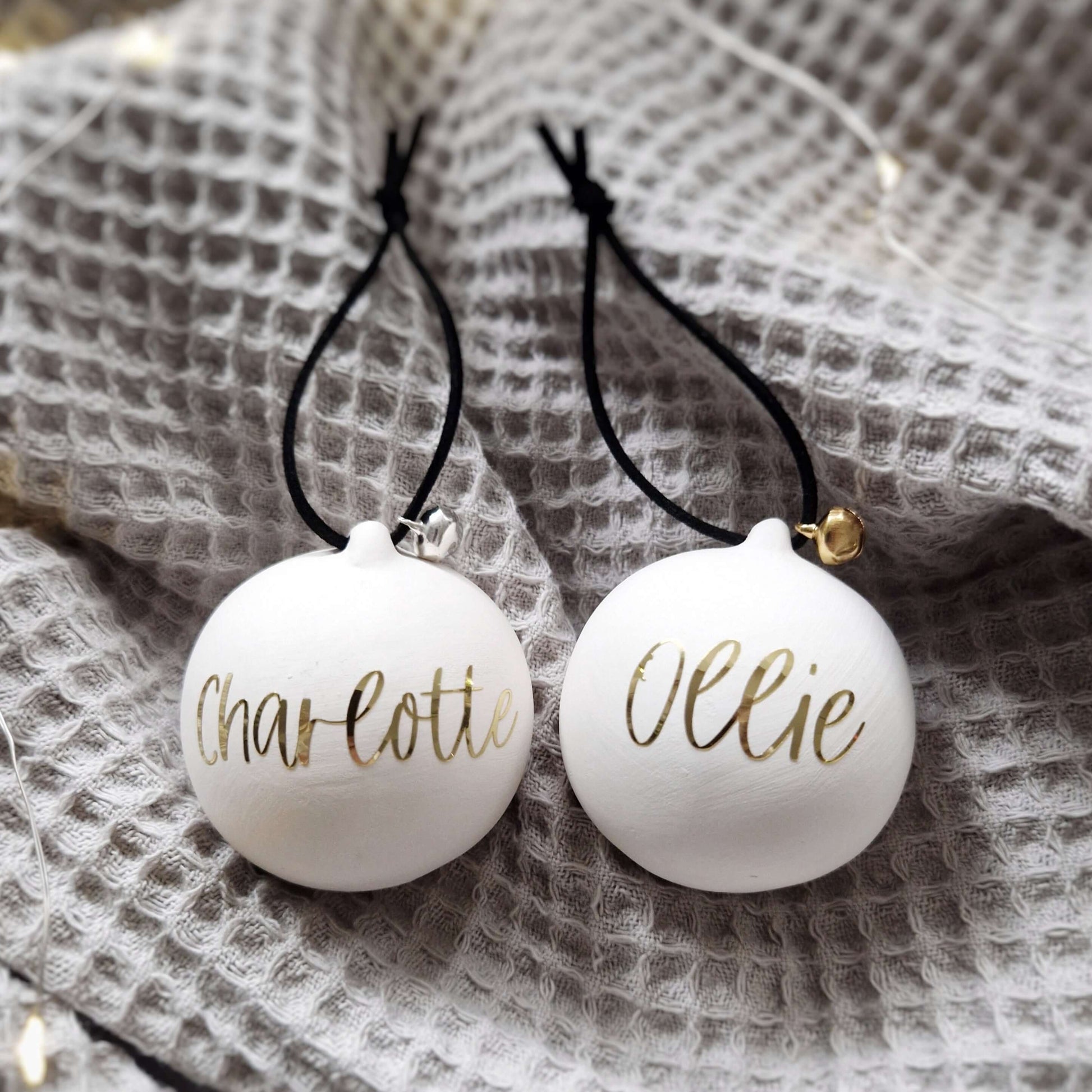 Personalised Ceramic Christmas Baubles. Christmas decorations. Christmas ornaments. Personalised ornaments. Christmas Gifts - Put A Name On It