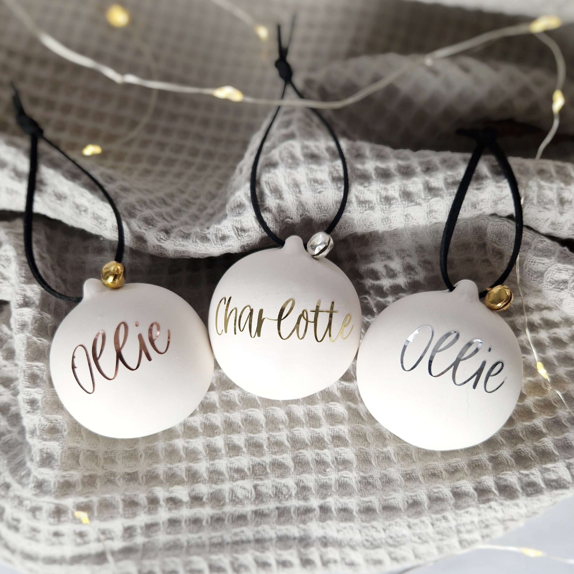 Personalised Ceramic Christmas Baubles. Christmas decorations. Christmas ornaments. Personalised ornaments - Put A Name On It