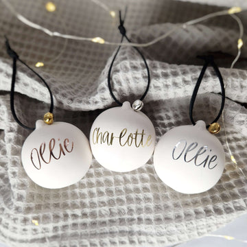 Personalised Ceramic Christmas Baubles. Christmas decorations. Christmas ornaments. Personalised ornaments - Put A Name On It