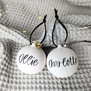 Personalised Ceramic Christmas Baubles. Christmas decorations. Christmas ornaments. Personalised ornaments. Christmas Gifts - Put A Name On It