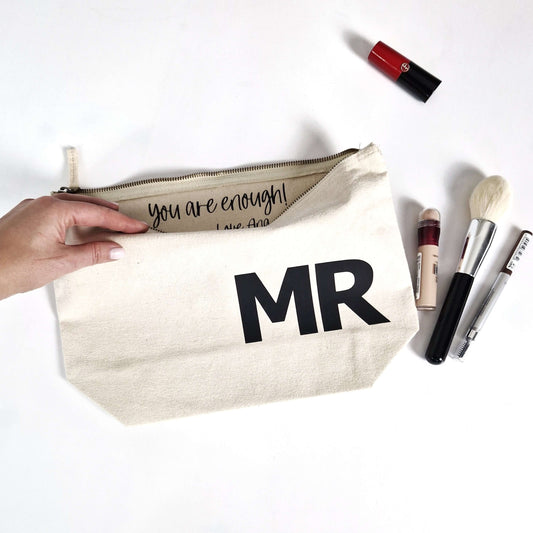 Make up pouch with personalised message inside. Personalised accessory bag. Different Colours Available. - Put A Name On It