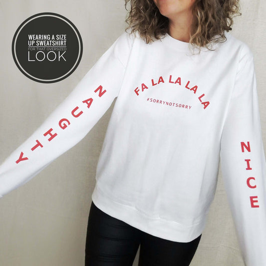 Naughty or Nice Christmas Sweatshirt. Christmas Jumper. Funny Christmas Jumper - Put A Name On It