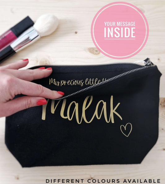 Make up Bag -  pouch with personalised message inside. - Put A Name On It