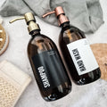 Amber Dispenser Bottle. Personalised Waterproof Labels - Put A Name On It