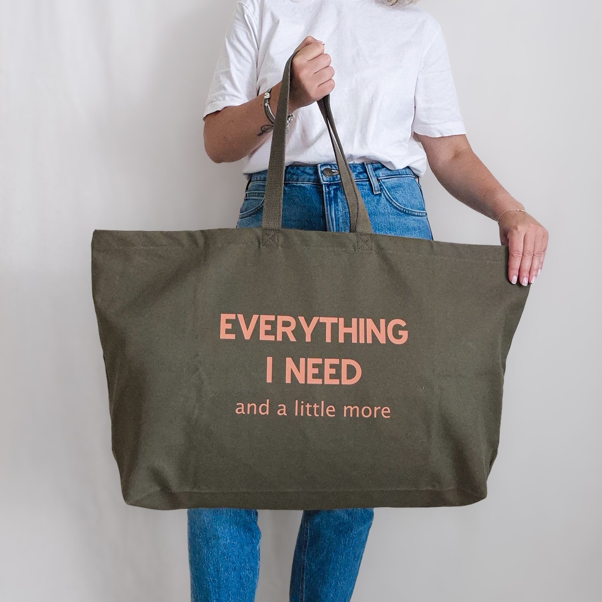 Oversized Personalised Tote Bag . Funny Quote Shopper - Put A Name On It