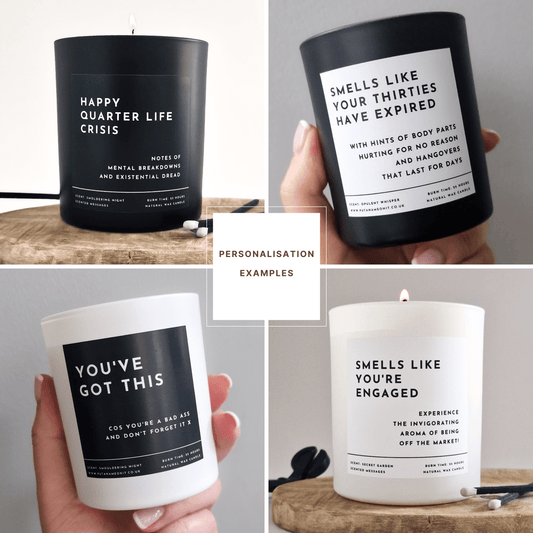 Custom Text Candle. Any text, Any Message. Candle for Every Occasion - Put A Name On It