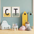 Personalised Scandi inspired print. Initial Print. Custom Initial Wall Art. - MoNat&Bag