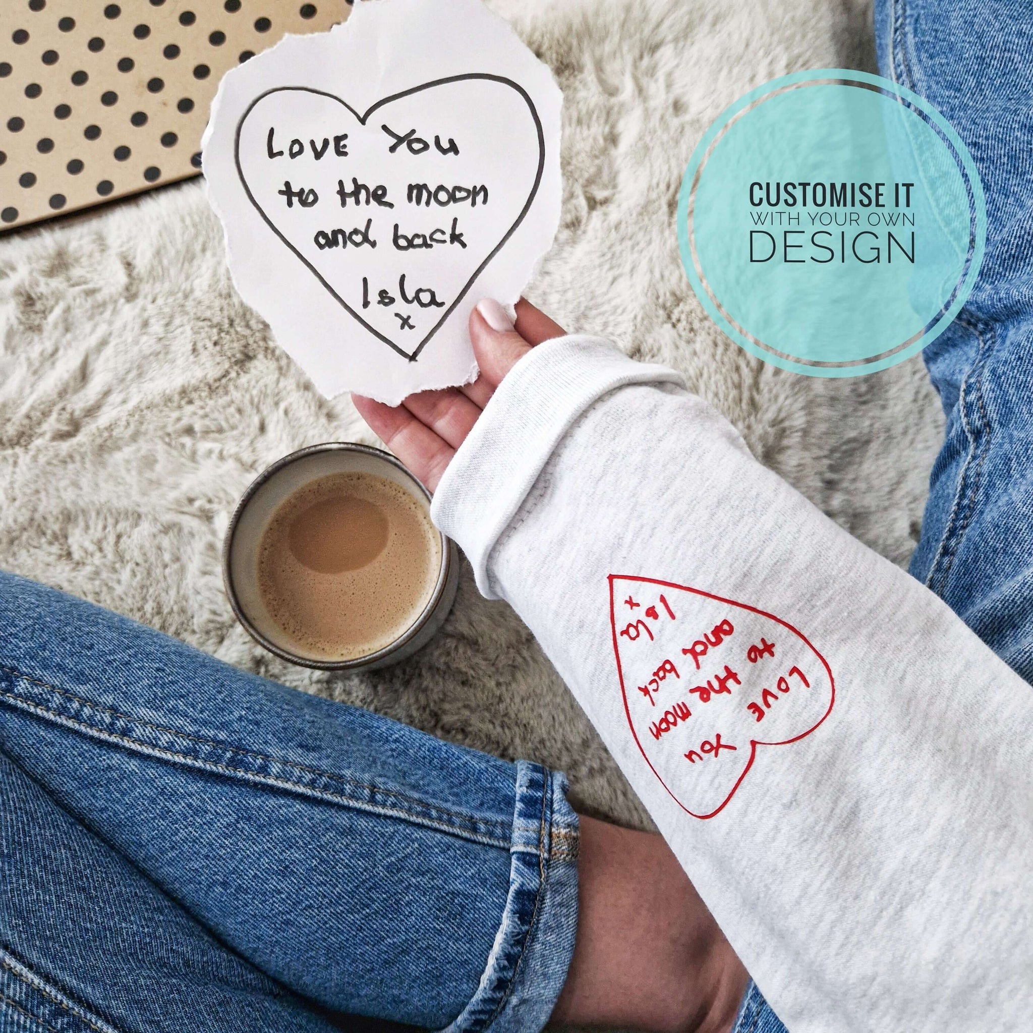 Personalised handwriting, kids drawing Sweatshirt. - Put A Name On It