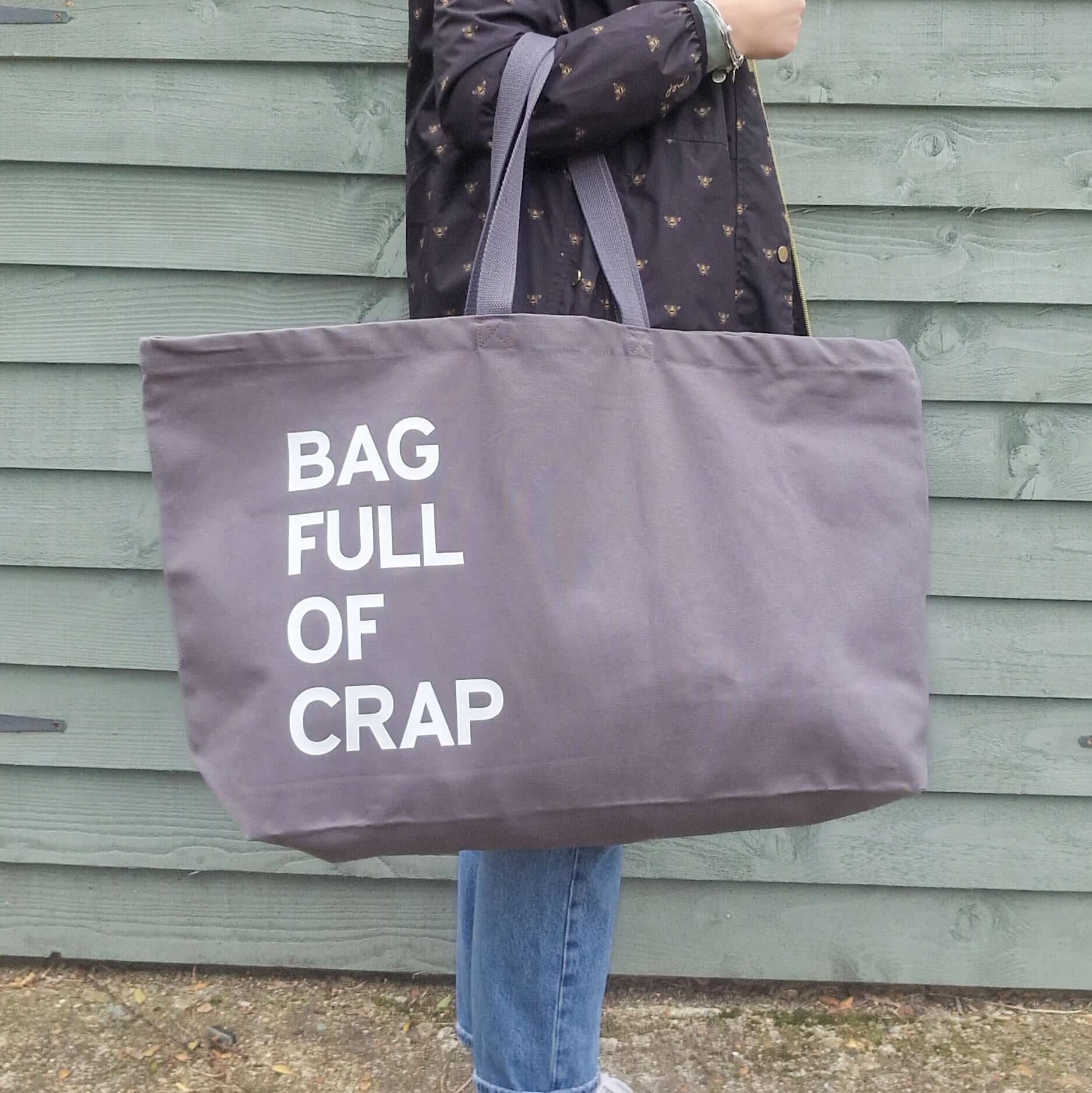 Bag full of crap. Extra large tote bag. - Put A Name On It