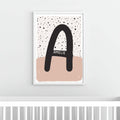 Personalised Scandi inspired print. Initial Print. Custom Initial Wall Art. - MoNat&Bag