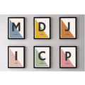 Custom Initial Wall Art. Personalised Scandi inspired print. Initial Print. - MoNat&Bag