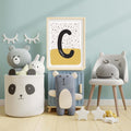 Personalised Scandi inspired print. Initial Print. Custom Initial Wall Art. - MoNat&Bag