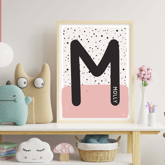 Personalised Scandi inspired print. Initial Print. Custom Initial Wall Art. - MoNat&Bag