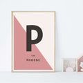 Custom Initial Wall Art. Personalised Scandi inspired print. Initial Print. - MoNat&Bag